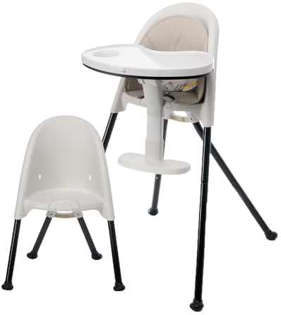 Vital Baby Nourish High Chair for Babies Toddlers Stylish Compact Adjustable Footrest with Additional Removable Cushion Lightweight Travel Folding, White