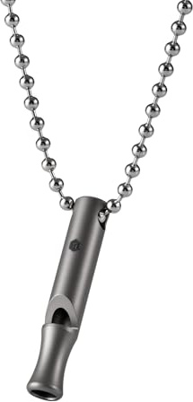 KeyUnity KA22 Fischietto d'emergenza in titanio, fischietto EDC 120dB per campeggio all'aperto, escursioni e allenamenti (argento)