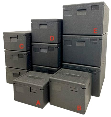 ZStyle Thermobox aus EPP, isothermischer Behälter, professionelle Isolationsbox für warme und kalte Lebensmittel, Catering, EPP Box, Transport, Eco Line (D - 60 x 40 x 31,6 cm, Fassungsvermögen 46 l)