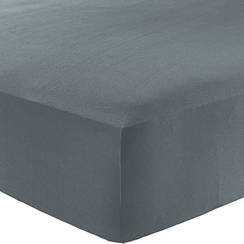 Erwin Müller Spannbettlaken Landsberg Microfaser Interlock-Jersey grau Größe 180x200 cm - 200x200 cm