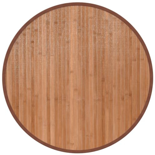 VidaXL Alfombra Redonda de Bambú Color Natural 60 cm - para Sala de Estar, Cocina y Piso