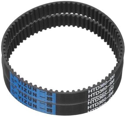 sourcing map HTD-5M Gummi-Zahnriemen, 72 Zähne, 360 mm Teilungslänge x 15 mm Breite x 3,6 mm Höhe, geschlossene Schlaufe, Zahnriemen, 2 Stück