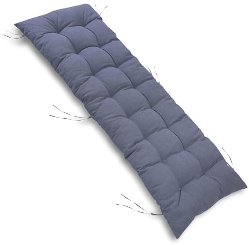 uyeoco Cojínes para Banco Colchón De Banco De Jardín con 6 Cordones De Fijación Cojin Columpio Jardin Exterior Colchoneta Hamaca Cojín para Patio Salón Tumbona(#4,153x55x10cm)