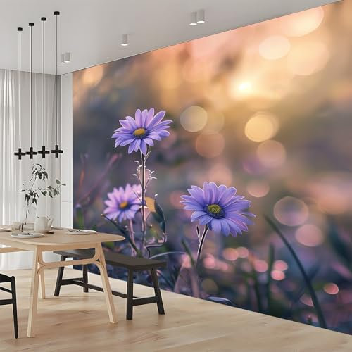Vlies Fototapete Blumige Lila Blume 250x175 cm Art Mauer VliesTapete Wandtapete Wanddeko Wand Wohnzimmer Schlafzimmer Wohnung Wandbilder