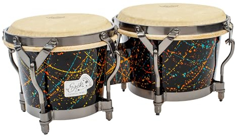 Toca Bongo Erik Piza 7« & 9» Negro Brillante/Salpicaduras de Color 5200-EPSP