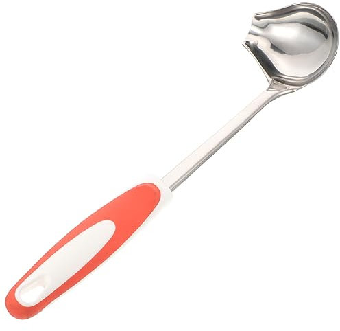 Balacoo Cucchiaio Da Salsa Acciaio Inossidabile Con Beccuccio Versatore Utensile Compatto e Antiscivolo Accessorio Per Salse e Condimenti Design Per Uso