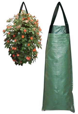 Borse da coltivazione verdi – Borse da giardino sospese, vasi in tessuto con fissaggio a parete, manico rinforzato, tasca per coltivazione favorevole al flusso d'aria per la crescita