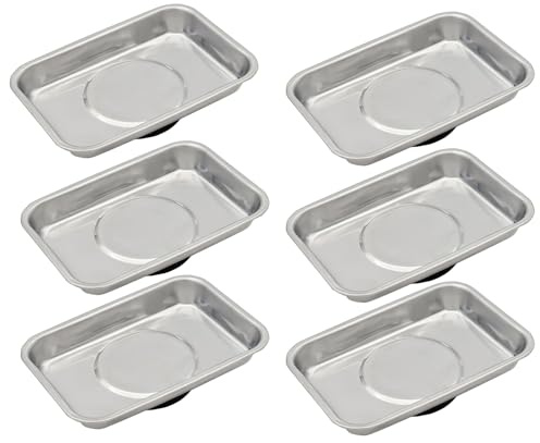 VASTOOLS Magnetschale 6-tlg,Satz 95x65mm,Edelstahl Magnetische Werkzeugschale, Halten von Schrauben, Bohrer und Nägel, Hochleistungsmagnet, Verdicktes Magnetische schale