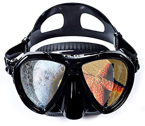 Revo, Wide View Snorkel Diving Mask: Scuba, Snorkeling, Free Dive, and Swim 180 Masks - Anti Fog Divers Goggles with Double Lens, Nose Cover, Silicone Strap - Men / Women Adult Water Gear - BB