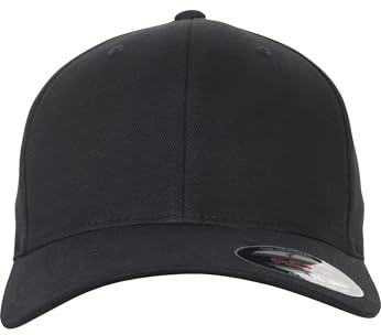 Flexfit Gorra de Sarga cepillada Unisex, Negro, L-XL