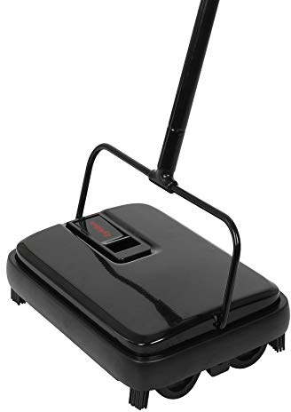 Eyliden Carpet Sweeper, Mini Size Lightweight Hand Push - No Noise, Non-Electric, Easy Manual Sweeping Only for Carpet Cleaning (Black)