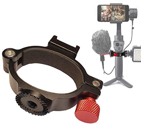Ringklemmadapter für DJI OM4, OSMO Mobile 3, Gimbal Mic Mount Extension Bar mit Cold Shoe 1/4 Gewinde