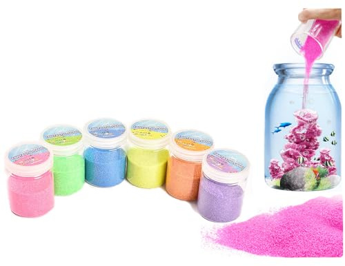XIAOHONG 12 unidades de arena mágica, fantástica arena nunca se mojó mágica arena – increíble arena espacial hidrofóbica, juguetes de arena de juego de colores para niños y adultos – 6