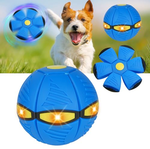 vsshe Volador para Perros, 3 Colores Pelota de Platillo Volador de Juguete para Mascotas, Deportes al Aire Libre Stampede Ball, Dog Disco Volador, Juguetes Interactivos para Padres e Hijos (Azul)