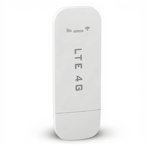 4G LTE USB Hotspot, Portable WPA WPA2 Encryption Router with SIM Card Slot, Support Up to 10 Devices, Plug and Play Internet Access Devices for Home Travel (White)