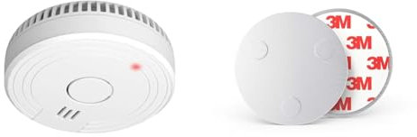 ELRO FS180111 Détecteur de fumée - Conforme à la Norme européenne EN14604, Blanc & Sonero MH-070-03 Support Magnétique pour Détecteurs de Fumée Diamètre 70 mm Aimants Extra-forts, 3 Pièces