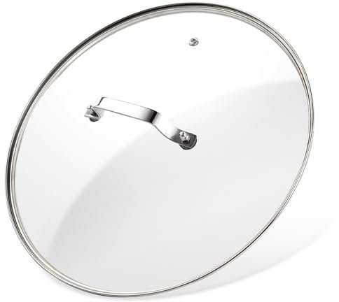 8 Inch Pan Lid - Glass Lid with Stainless Steel Handle for Frying Pan and Pots (8 Lid)