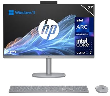 HP OmniStudio X All-in-One 27 FHD (Procesador Intel Ultra 7-155H, 32GB RAM, 1TB SSD, Gráfica Intel ARC, Windows 11) - Teclado QWERTY Español - Silver