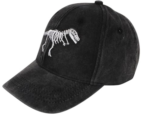 SRTUMEY Trucker Cap für Herren und Damen mit festem Front-Panel innenliegendem Flexband,ohne Verschluss luftdurchlässige Dinosaurier Junge Version der Baseballkappe Cap Damen Schwarz