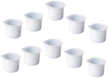 CONGARTENO Vasos Medidores De Silicona 50 Ml Escala, 12 Piezas, Material Flexible Resistente, Para Resina Epoxi y Bricolaje, Adecuado Para Manualidades y Proyectos Creativos