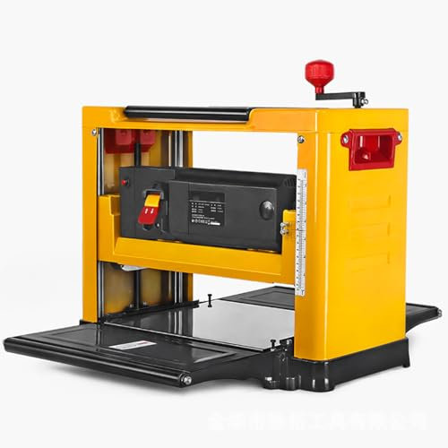 QYLTTDM Desktop Electric Woodworking Planer, 17 Inches Width Worktable Benchtop Planer, 2000W Powerful Motor, Extended Infeeding Table, Low Noise for Both Hard & Soft Wood Material Removal