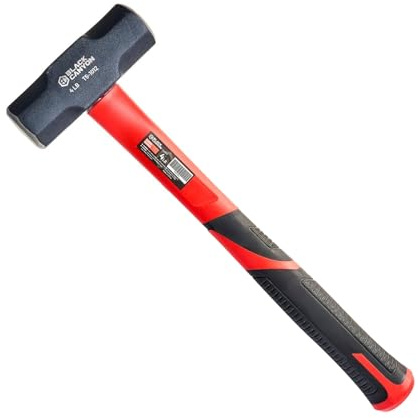 BLACK CANYON 4lb Sledge Hammer With 16 inch Fiberglass Handle, Heavy Duty Small Hammer & Mallet Hammer for Construction, Metalworking and Demolition