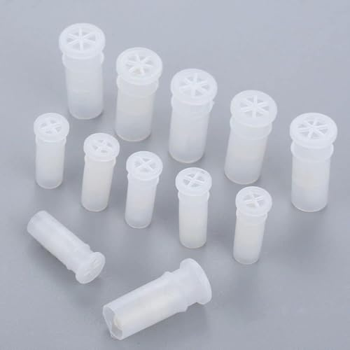Mioaoa 100 Pcs White Toy Noise Makers Insert Squeakers, Plastic Dog Squeaky Whistles, Toy Insert Replacements DIY Accessories, Dog Squeak Toys, Squeak Toys (15.5x4.8mm)