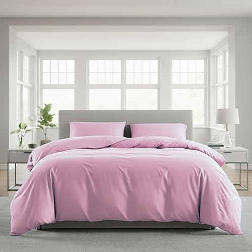 Lavea® Juego de Funda Nórdica - Cama 90 - Microfibra 135x200 cm + 1 Funda de Almohada 80x80 cm – Suave, Transpirable e Hipoalergénico, Oeko-Tex – Rosa