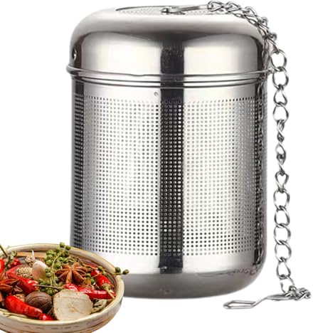 Kryddsil I Rostfritt Stål - 5,2x5,2x6 Cm Teboll I Nät, Karbinhake, Sopp- Och Grytafilter Med Slitstarkt Rostfritt Material Fin Design | stillbehör För Matlagning I Hemrestaurang