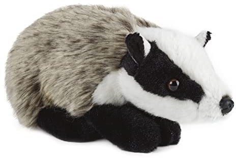 Peluche Living Nature - Blaireau moyen (30 cm), Badger
