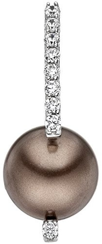 Jobo Damen-Anhänger aus 925 Sterling Silber mit synthetischer Perle und 9 Zirkonia