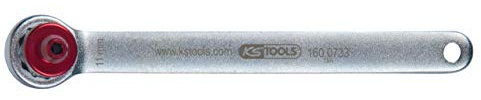 KS Tools 160.0733 Bremsen-Entlüftungsschlüssel. extra kurz. 11 mm. rot