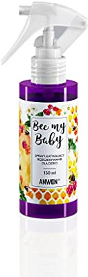 ANWEN Bee My Baby Spray naturel pour cheveux d'enfants pour démêler, démêler et peigner avec parfum de chewing-gum à la framboise – Nourrissant avec beurre de karité et extrait de miel