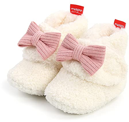 Sehfupoye Baby Boys Girls Warm Fleece Boot Toddler Soft Sole Newborn First Walking Shoes 0-18M