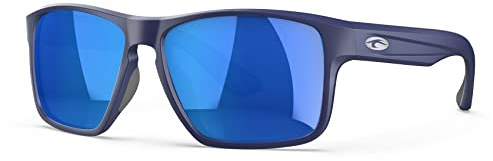 Gafas de sol polarizadas flotantes, gafas de sol para deportes acuáticos para hombres y mujeres, gafas de sol flotantes anti-agua de mar (marco azul marino mate/lente azul espejo)