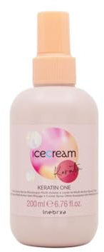 Inebrya Ice Cream Keratin One Crema Spray Senza Risciacquo Multi-Azione, 200 ml