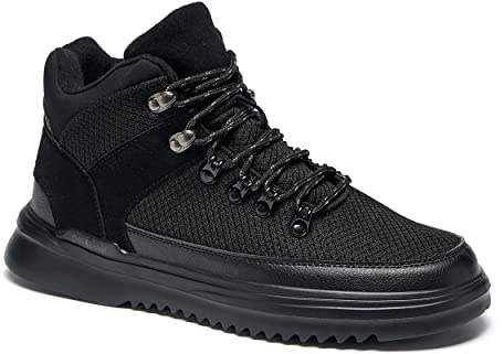OrthoComfoot Orthopedic Shoes for Flat Feet, Plantar Fasciitis Boots for Male, Flat Foot Shoes with Arch Support for Walking Worker Black Size 10