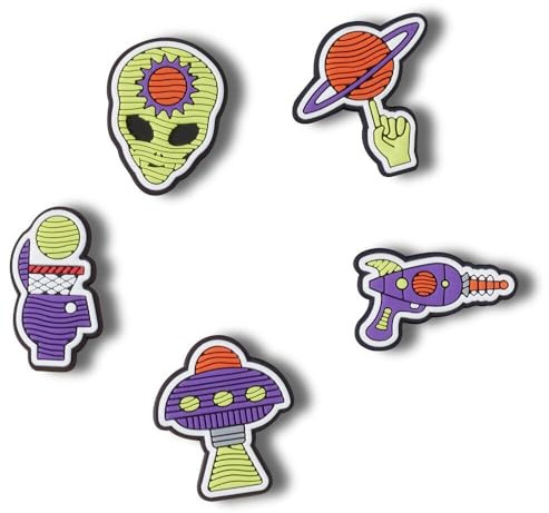 Crocs Extra Terrestrial 5 Pack, Colgantes para Zapatos Unisex Adulto, Extraterrestre, Talla única