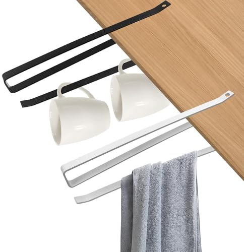 2 Pièces Porte Essuie Tout Cuisine sans Perçage, Support de Rouleau de Papier Peu Encombrant, Support pour Rouleau de Papier sans Perçage, Porte Rouleau de Cuisine pour Salle de Bain Cuisine