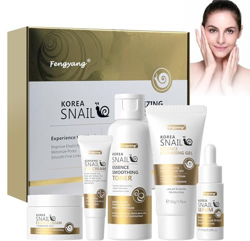 Fengyang® Set Per La Cura Del Viso Alla Lumaca, Set Per La Cura Della Pelle A Base Di Lumaca, Set Di Siero Alla Bava Di Lumaca Per La Cura Della Pelle Del Viso, Migliora La Pelle Danneggiata