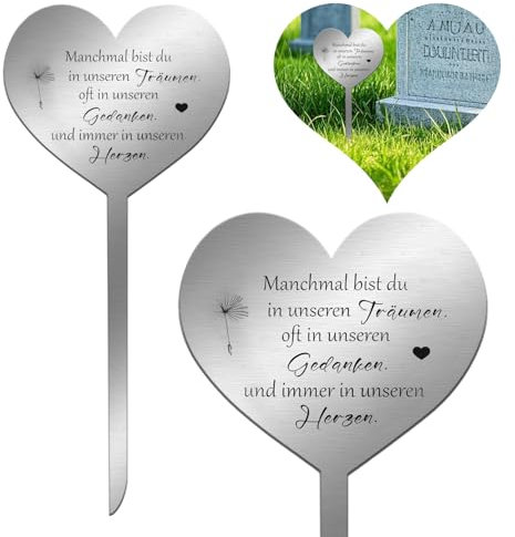Herzförmige Grabstecker Grab Deko aus Metall Grabschmuck Wetterfest Werden zum Trauern um einen Verstorbenen Geliebten Menschen Verwendet oder Haustier Oster-Souvenirs Grabstein Hund Grabschmuck Katze