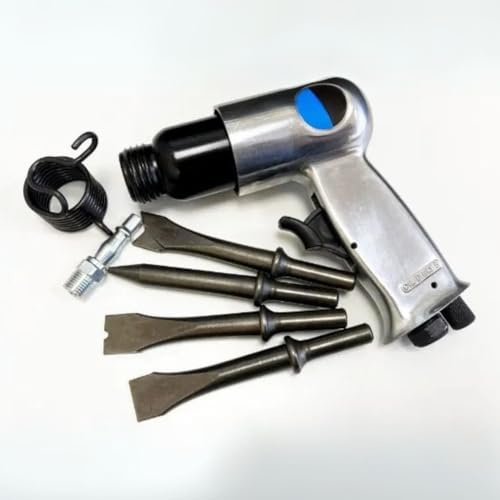 Dunnet Tools Trapano a percussione ad aria compressa per uso gravoso, include 4 punte per scalpello, martello ad alta potenza, kit utensili in acciaio per pietra, calcestruzzo e mattoni