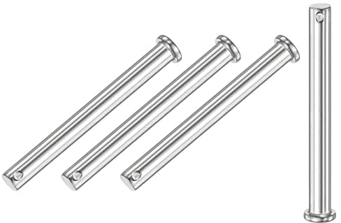 M METERXITY 4-Pack Single Hole Clevis Pins, M10 x 120mm 304 Stainless Steel Flat Head Clevis Pins for Mechanical Linkage/Fixed Parts/Ship Rigging, Link Hinge Pin Reusable