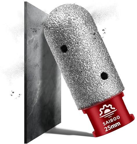 Fresa de Diamante 25mm Broca de Fresado para Baldosas para Agrandar dar Forma y Esmerilar Agujeros en Cerámica Azulejos Porcelana Mármol Granito Encimera de Piedra (M14 Rosca)