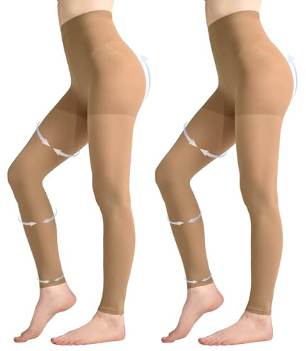 Aaronano Compression Tights for Women 80 Denier Opaque Footless Tights