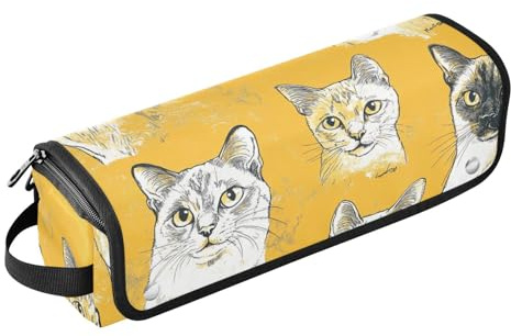 Sac de voyage pour outils capillaires pour femme et tapis résistant à la chaleur pour fer à friser - Sac de rangement pour fer plat, outils chauds et accessoires de soins capillaires - Burmesecats de