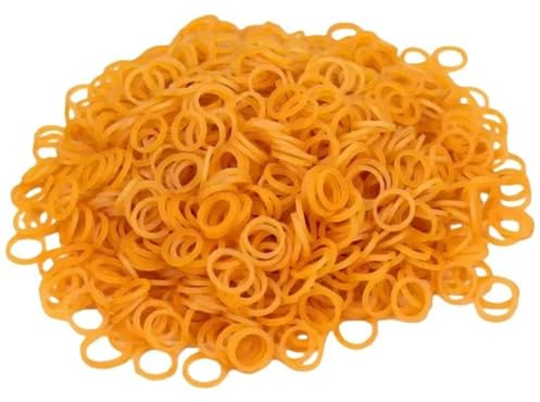 Gula elastiska gummiband, 500 st gula gummiband i flera storlekar(25x1.5mm)