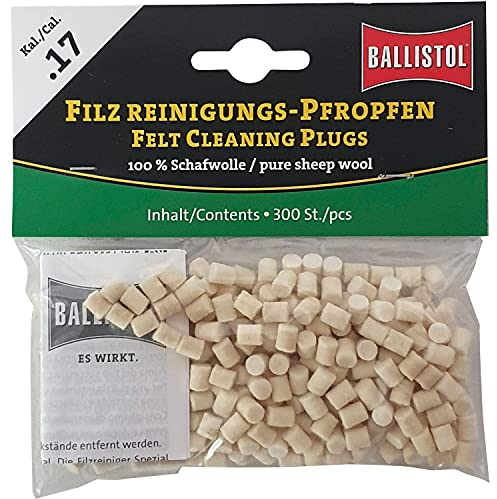 Ballistol Unisex – Erwachsene 23185 Filzreinigungspfropfen, neutral, Kaliber .17/4,5 mm-300 Stück