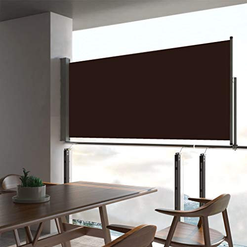 Tidyard Tenda da Sole Laterale Retrattile per Patio Marrone/Rosso,Tenda da Sole per Esterno,Tenda da Sole Laterale,Tenda da Sole da Balcone,Tenda da Sole Avvolgibile 140x300 cm/60x300 cm/80x300 cm