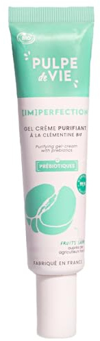 Pulpe de Vie - Crème iMPERFECTION Certifiée BIO 40ml - AUX PREBIOTIQUES ! Clémentine - Peau Matifiée et Saine - Hydratation Équilibrée - Effet Flouteur -